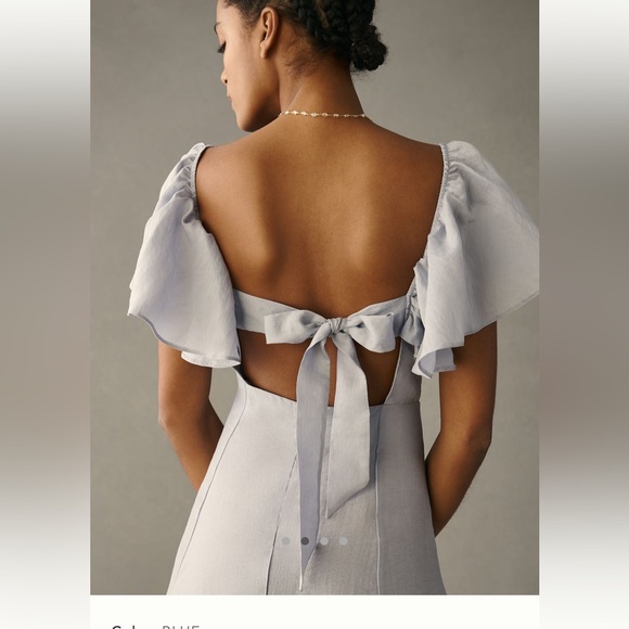 Nobody’s Child Flutter-Sleeve Sweetheart Side-Slit Dress - Picture 2 of 6